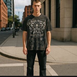 Jimmy Z Graphic T‎ Shirt Mens XL Single Stitch Skate Goth Grunge 90s Y2K Vintage